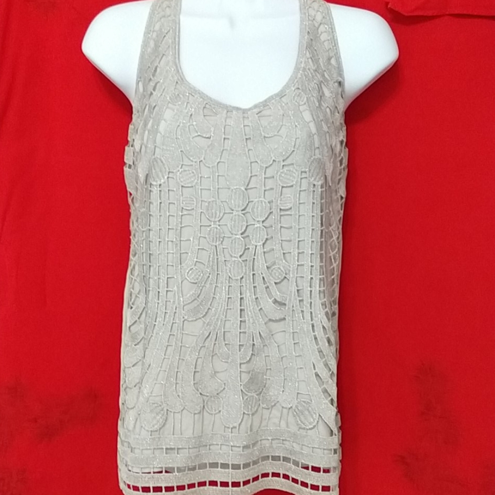 💥5 for $20💥Vintage look gray and silvver top